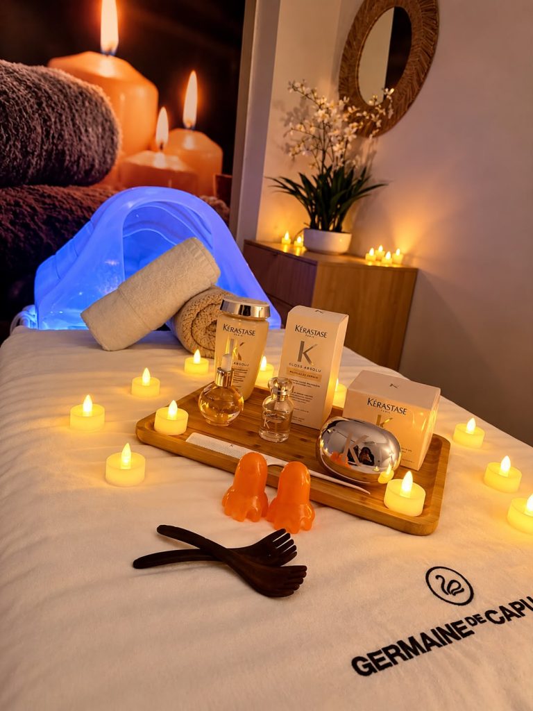 Ritual capilar Kérastase con velas en Glam Spa